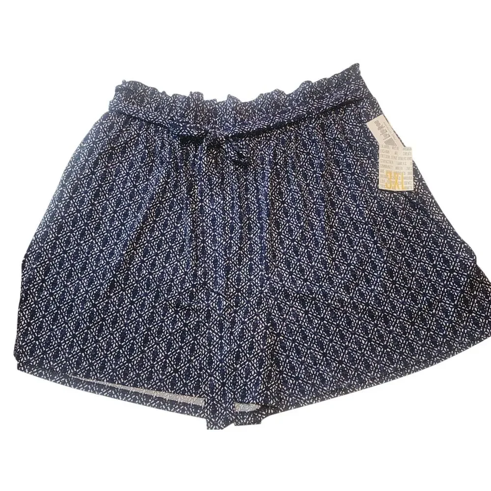 LulaRoe Ella Paperbag Shorts, 3XL, Navy NWT